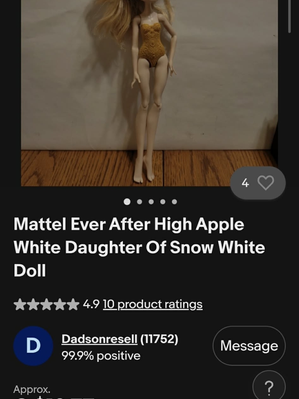 💲5⃣▶Ever after Apple White SNOW WHITES DAUGHTER 2012